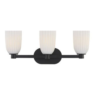 Baldwin 3-Light Bathroom Vanity Light in Matte Black