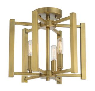 Benson 3-Light Ceiling Light in Warm Brass