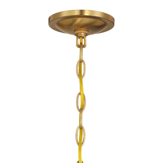6-Light Chandelier in Natural Brass