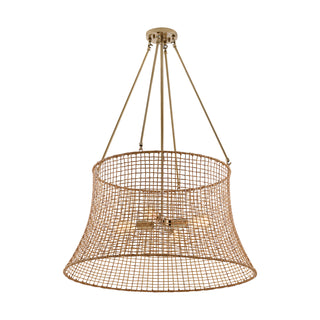 Longleaf 4-Light Outdoor Chandelier in Burnished Brass