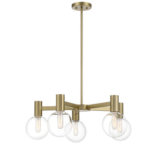 Wright 5-Light Chandelier in Warm Brass