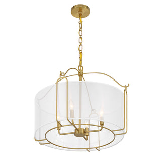 Ashlay 4-Light Pendant in Warm Brass