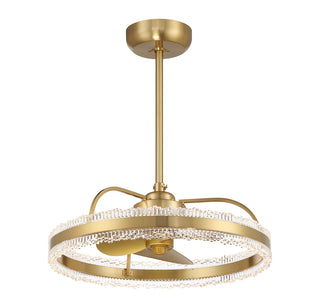 Corona LED Fan D'Lier in Warm Brass