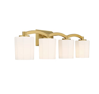 Whitney 4-Light Bathroom Vanity Light in Warm Brass