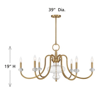 Bergdorf 6-Light Chandelier in Warm Brass