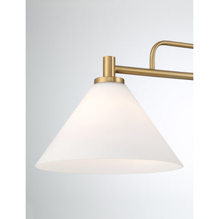 2-Light Linear Chandelier in Natural Brass