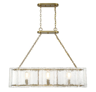 Genry 3-Light Linear Chandelier in Warm Brass