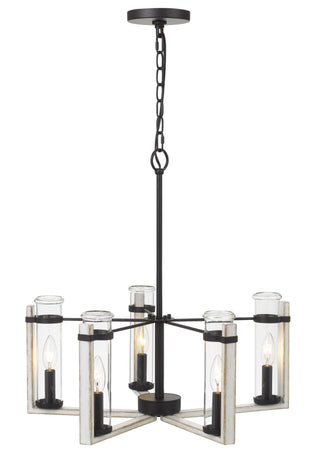 60Wx  5 Olivette Metal Chandelier With Glass Shade