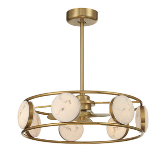 Castra LED Fan D'Lier in Warm Brass