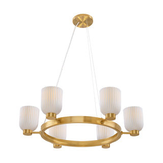 Isla Blanca 6-Light Chandelier in Warm Brass by Breegan Jane
