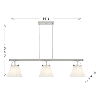 3-Light Linear Chandelier in Brushed Nickel