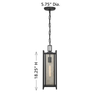 Jacobs 1-Light Outdoor Hanging Lantern in Matte Black
