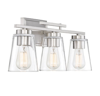 Calhoun 3-Light Bathroom Vanity Light in Satin Nickel