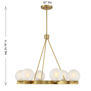 Darien 6-Light Chandelier in Warm Brass