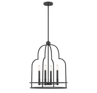 Diplomat 4-Light Pendant in Matte Black