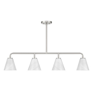 Blair 4-Light Linear Chandelier in Satin Nickel