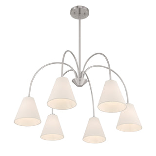 6-Light Chandelier in Brushed Nickel