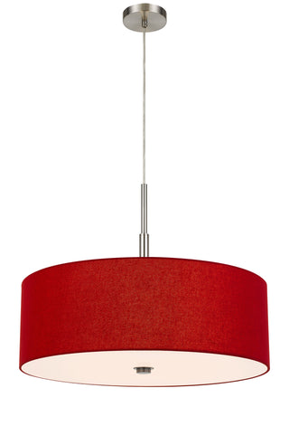 22" Height Linen Fabric Drum Pendant Shade in Red