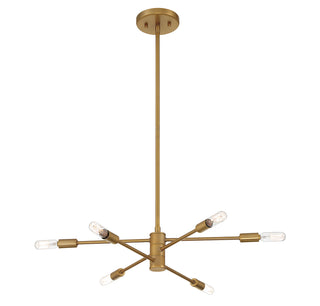 Lyrique 6-Light Chandelier in Warm Brass