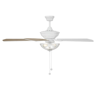 52" 2-Light Outdoor Ceiling Fan in White