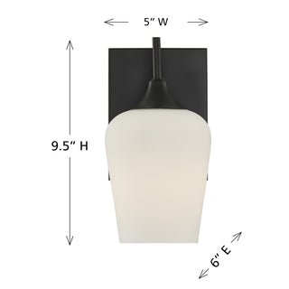 Octave 1-Light Wall Sconce in Matte Black