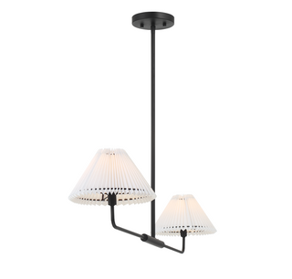 2-Light Linear Chandelier in Matte Black