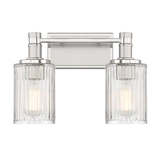 Concord 2-Light Bathroom Vanity Light in Silver and Polished Nickel