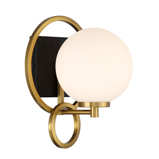 Alhambra 1-Light Wall Sconce in Matte Black with Warm Brass