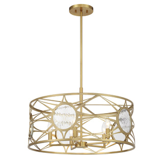Balfour 5-Light Convertible Semi-Flush or Pendant in Warm Brass