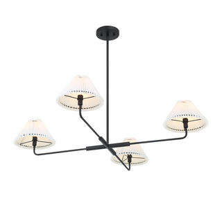 4-Light Chandelier in Matte Black