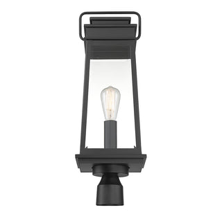 Boone 1-Light Outdoor Post Lantern in Matte Black