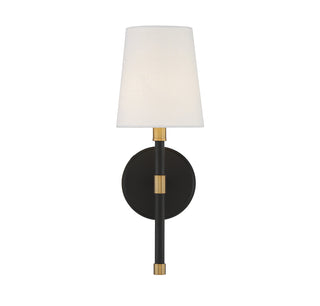 Brody 1-Light Wall Sconce in Matte Black with Warm Brass Accents