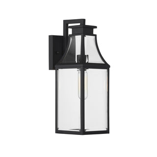 Emery 1-Light Outdoor Wall Lantern in Matte Black