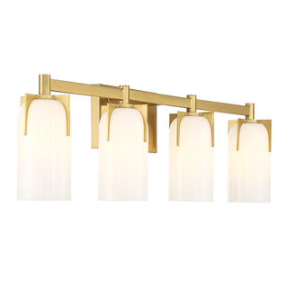Caldwell 4-Light Bathroom Vanity Light in Warm Brass