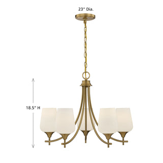 Octave 5-Light Chandelier in Warm Brass