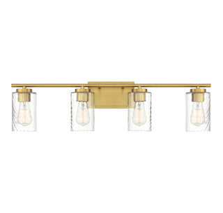 4-Light Bathroom Vanity Light in Natural Brass