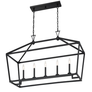 Townsend 5-Light Linear Chandelier in Matte Black