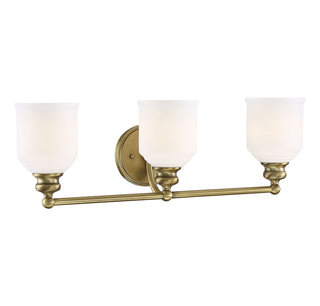 Melrose 3-Light Bathroom Vanity Light in Warm Brass