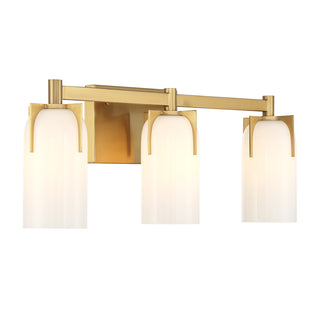 Caldwell 3-Light Bathroom Vanity Light in Warm Brass