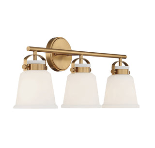 Kaden 3-Light Bathroom Vanity Light in Warm Brass