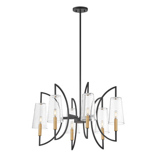 Hanley 6-Light Chandelier in Matte Black and Warm Brass