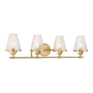 Candler 4-Light Bathroom Vanity Light in Warm Brass