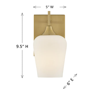 Octave 1-Light Wall Sconce in Warm Brass