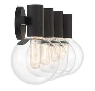 Wright 4-Light Bathroom Vanity Light in Matte Black
