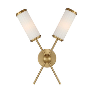 Denison 2-Light Wall Sconce in Warm Brass by Dann Foley