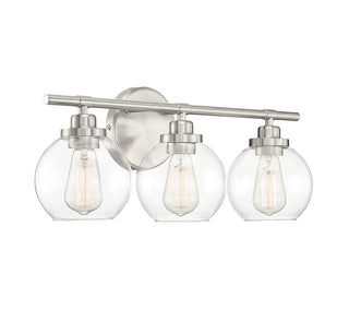 Carson 3-Light Bathroom Vanity Light in Satin Nickel