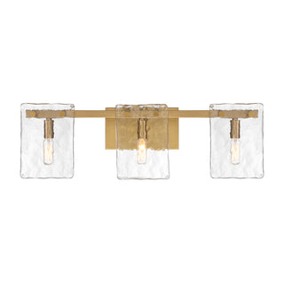 Genry 3-Light Bathroom Vanity Light in Warm Brass