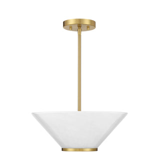 Blair 3-Light Convertible Semi-Flush or Pendant in Warm Brass