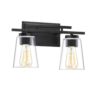 Calhoun 2-Light Bathroom Vanity Light in Black