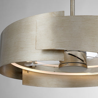 Amiena LED Fan D'Lier in Silver Patina